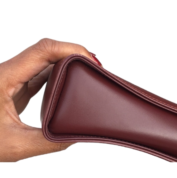 💋CARTIÉR-MUST DE CARTIÉR LEATHER BORDEAUX CLUTCH - Picture 12 of 16